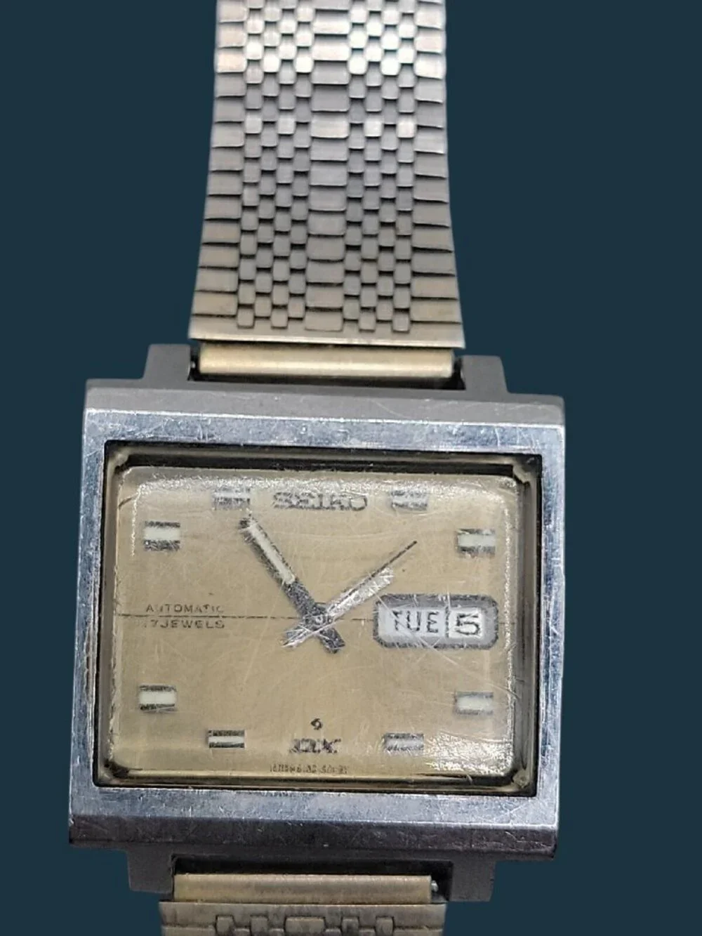 Vintage 1969 Seiko DX 6106-5009 Automatic TV Screen Watch Runs 17J Rare